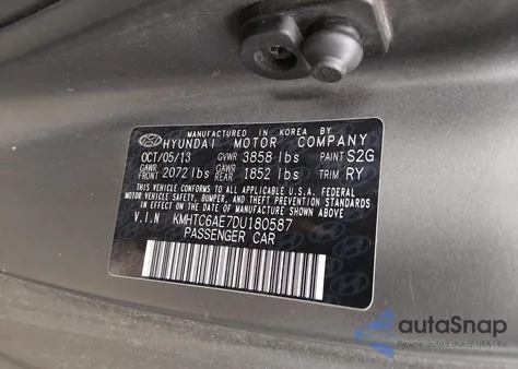 2013 Hyundai Veloster Turbo W/Blue from USA, damaged, VIN KMHTC6AE7DU180587